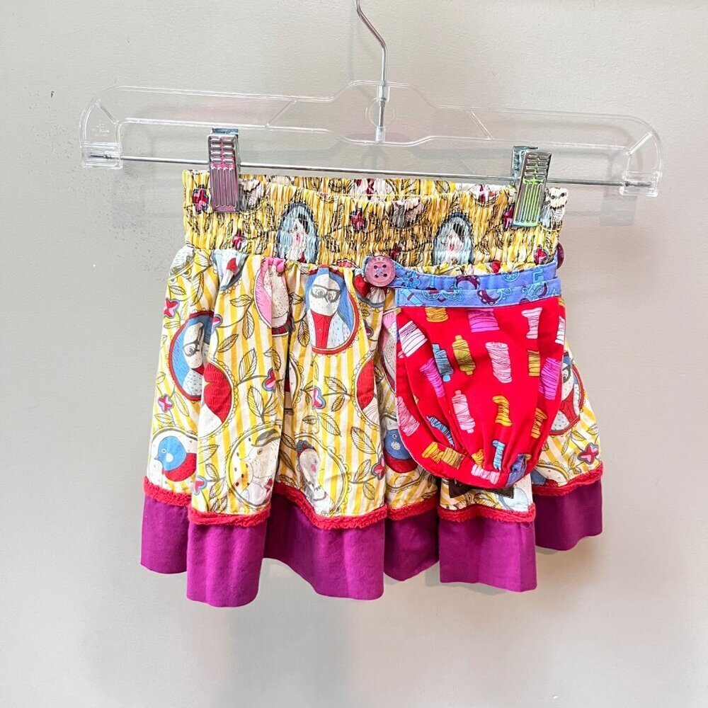 Matilda Jane Girls Paint By Numbers Vintage Cameo Bird‎ Skirt w/ Pockets- 2T